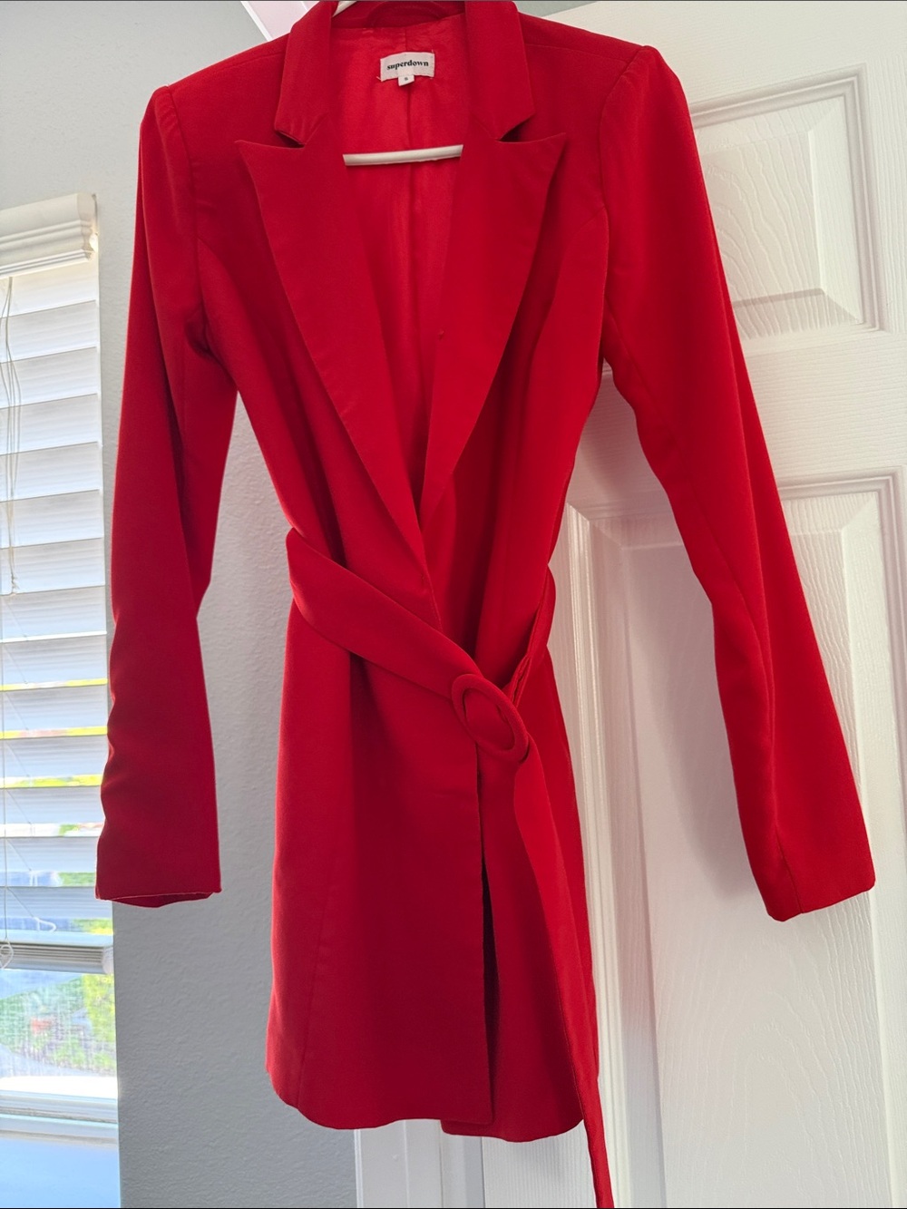 superdown Red Blazer Dress with Lapel by Revolve